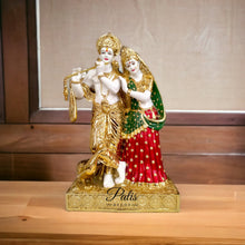 Load image into Gallery viewer, BIG PEACOCK RK 632 RADHA KRISHNA GOLD PLATED STATUE FOR HOME DECOR
